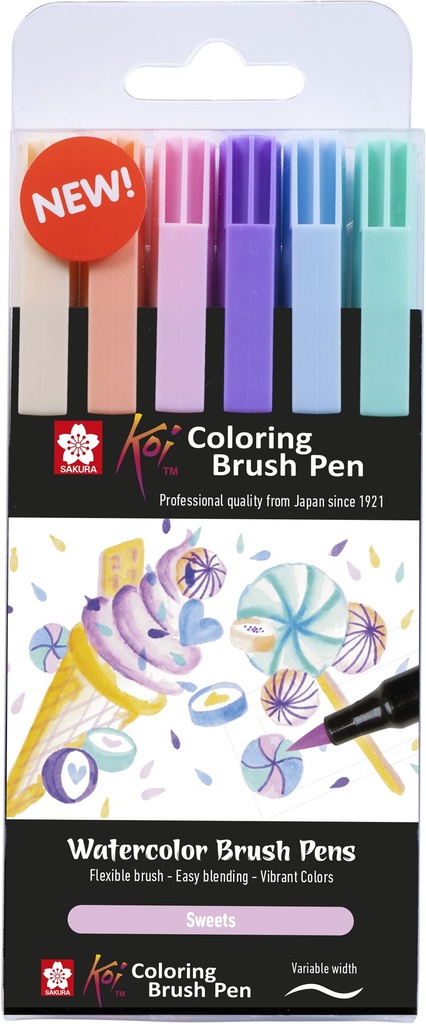 Sakura Koi Coloring Brush Pen set Sweets | 6 colors