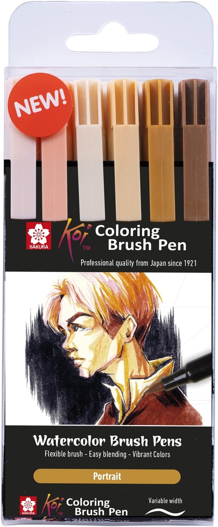 KOI COLOR BRUSH PORTRT.SET 6#
