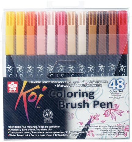 Sakura Koi Coloring Brush Pen set | 48 colors