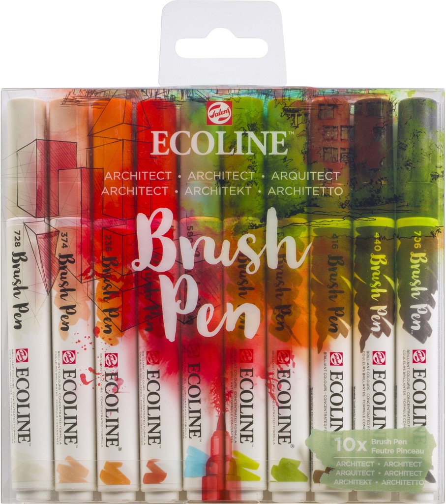 Ecoline Brush Pen set Architect | 10 colors
