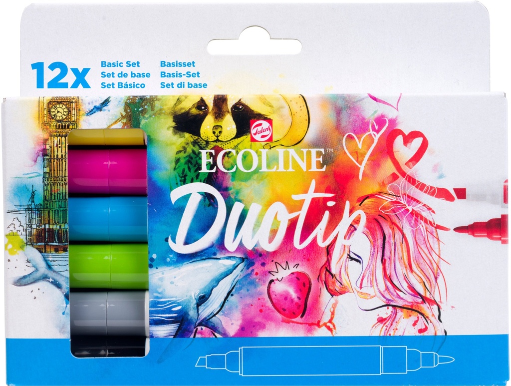 Ecoline Duotip marker set Basic | 12 colors