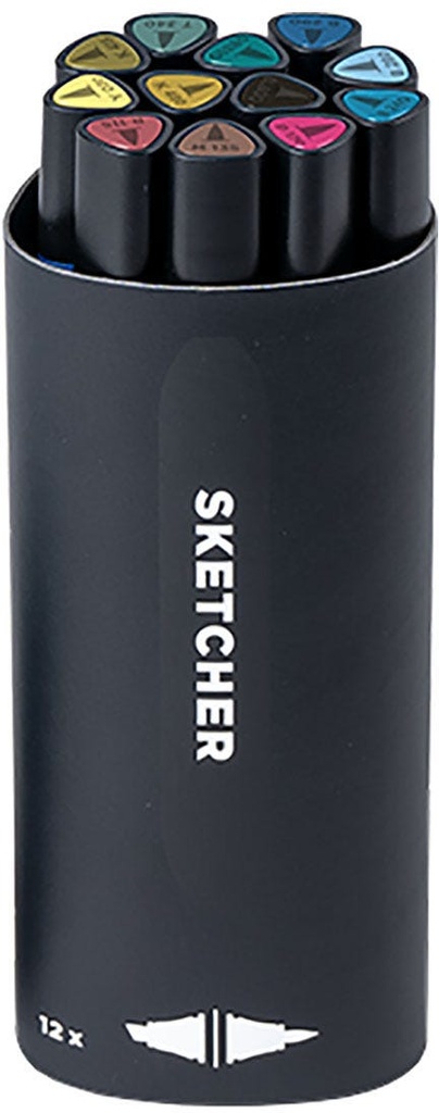 Twinmarker Sketcher brush+chisel Main Kit 3 12 pieces