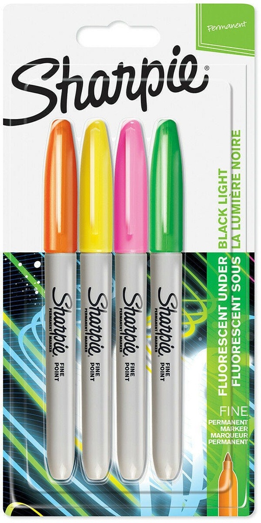 Sharpie Permanent Marker Neon Bls=4col