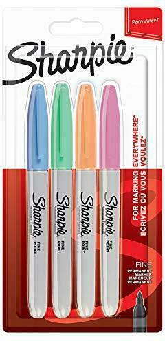 Sharpie Permanent Marker Fine Pastel Bls=4col
