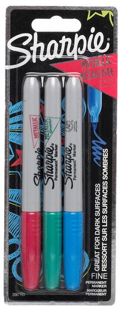Sharpie Permanent Marker Metalic Bls=3col