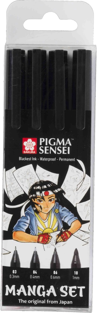 Sakura Pigma Sensei manga set | 4 sizes, black