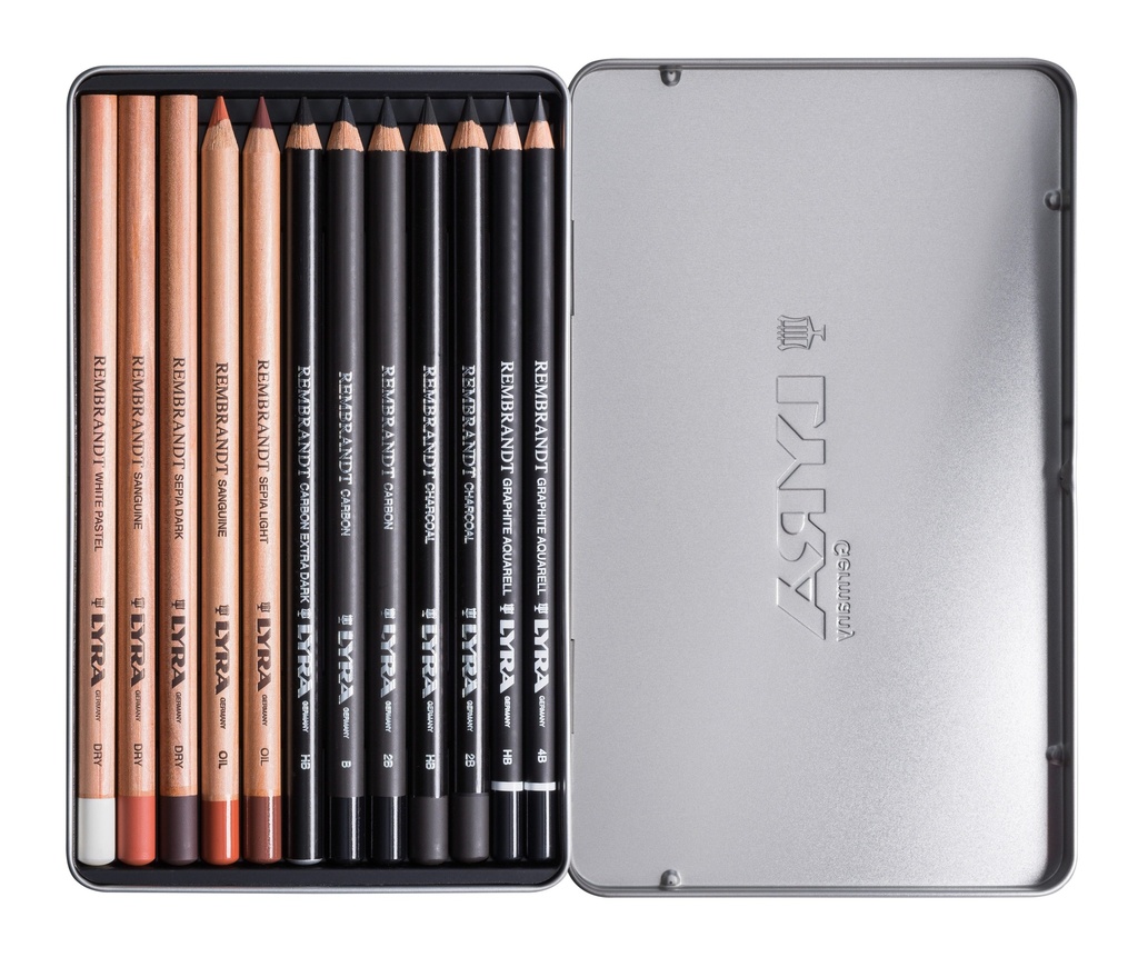 Metal Case Rembrandt Art Specials Set 12 Pencils