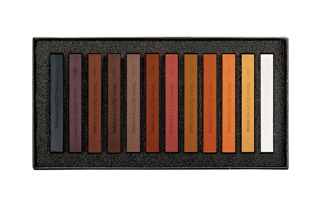 Cardboard Box Brown Tones Set 12 Pastels Crayon Brown Tones Assorted