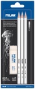 Blister 3 white drawing pencils + eraser 4824