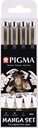 Sakura Pigma Micron fineliner Manga set | 4 sizes, sepia