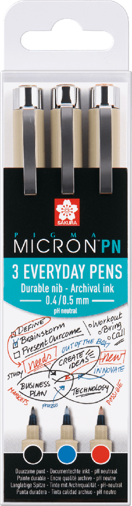 Sakura Pigma Micron PN office set | 3 colors