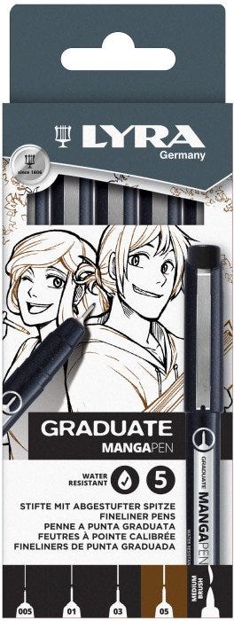 Lyra Graduate MANGA PEN Box 5 pcs