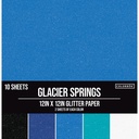 Paper Pad - Colorb K - 12 X 12 - Glitter Paper - Glacier Springs - 10 Sheets