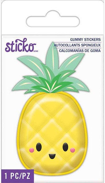 Sticker - Sti - Gummy - Pineapple - Acrylic With Tpr Accents