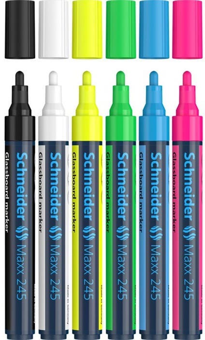 Glassboard Marker Maxx 245 Wallet Set1 4 Pieces Assorted