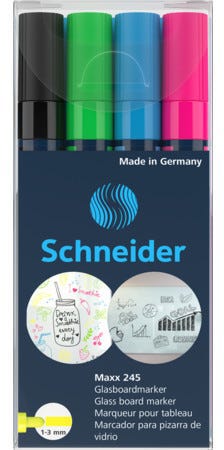 Glassboard Marker Maxx 245 Wallet Set2 4 Pieces Assorted