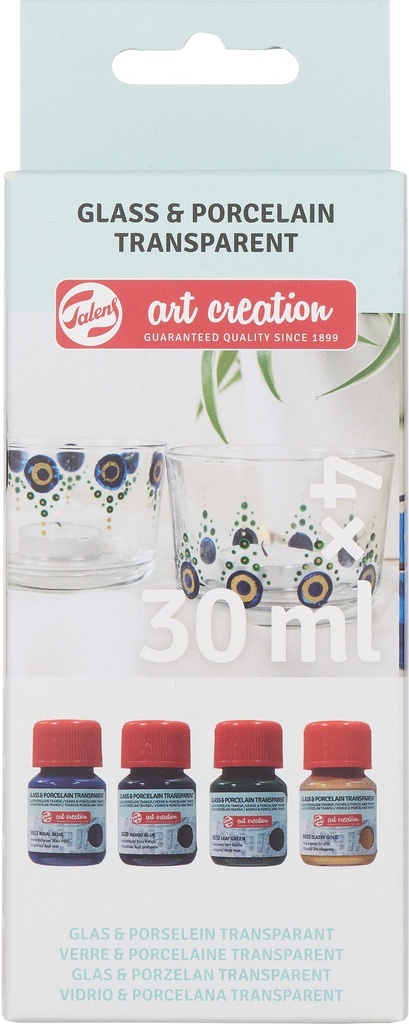Talens Art Creation Glass & Porcelain Transparent set Blues | 4 x 30 ml
