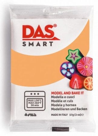 Oven Clay, Double -pack 2x28.5g, Peach - DAS Smart 57g