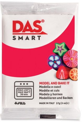 Oven Clay, Double -pack 2x28.5g, Carmine Red - DAS Smart 57g