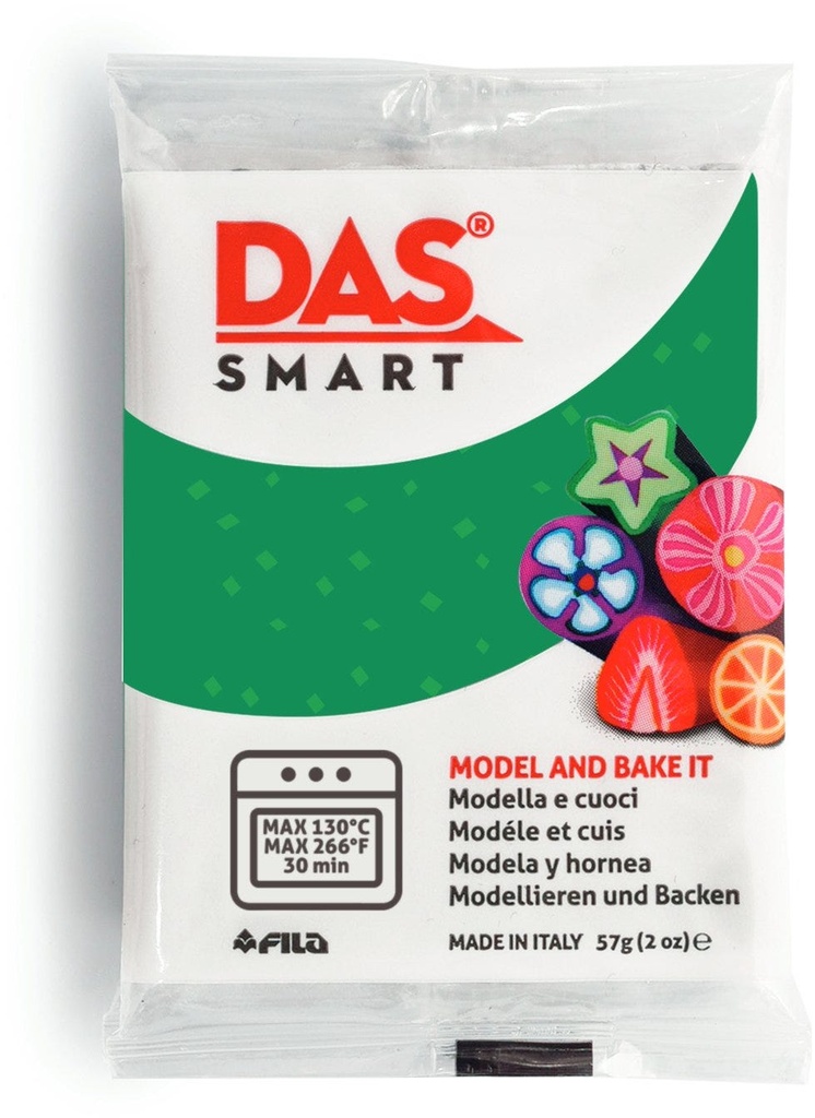 Oven Clay, Double -pack 2x28.5g, Green Glitter - DAS Smart 57g
