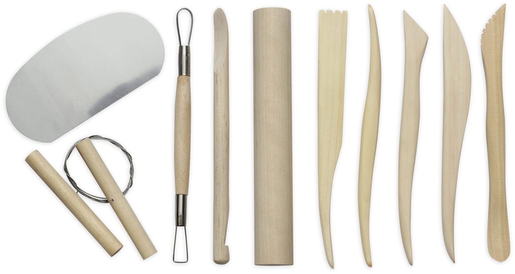 Wooden Clay Tools Set of 10