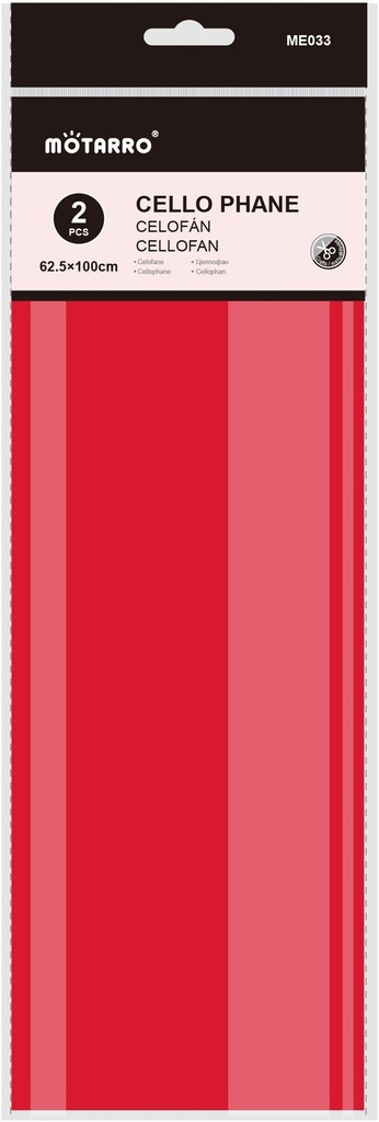 Cellophane Paper 62.5*100cm/2pcs Red