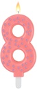 Maxi Cake Candle - Number 8 - Pink