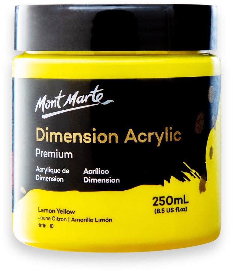 Mont Marte Dimension Acrylic 250mls - Lemon Yellow