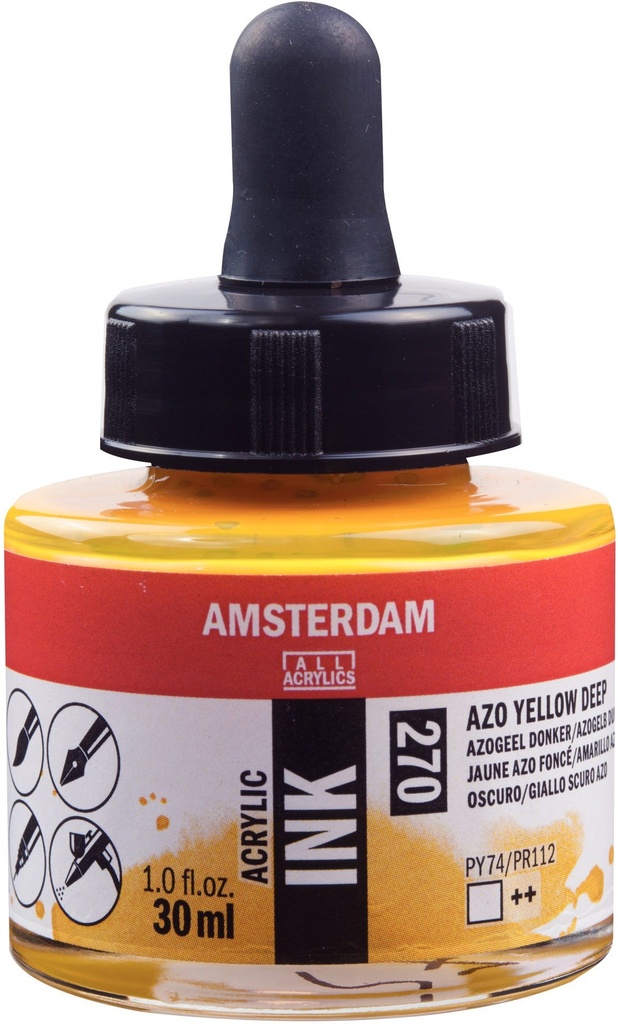 Amsterdam Acrylic Ink Bottle 30 ml Azo Yellow Deep 270