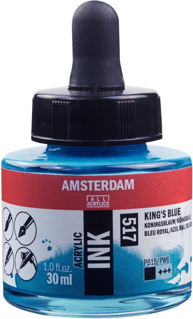 Amsterdam Acrylic Ink Bottle 30 ml King's Blue 517
