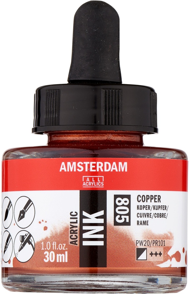 Amsterdam Acrylic Ink Bottle 30 ml Copper 805