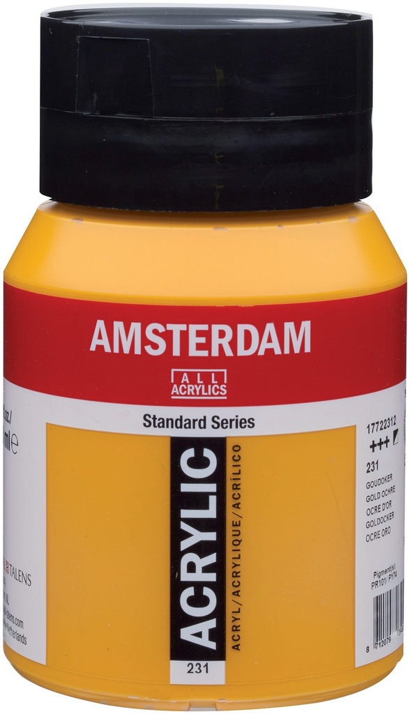 Amsterdam Standard Series Acrylic Jar 500 ml Gold Ochre 231