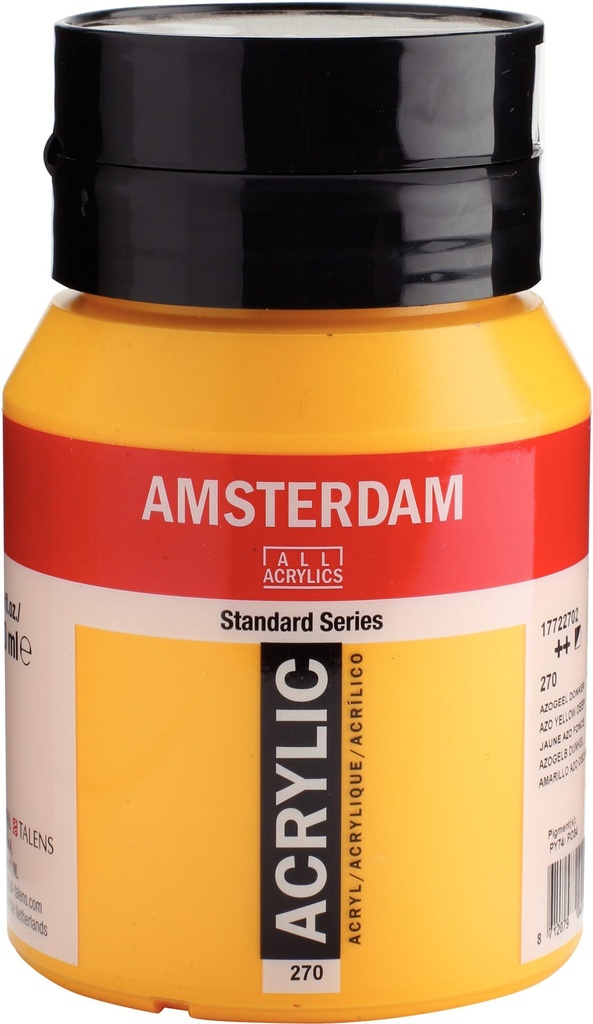 Amsterdam Standard Series Acrylic Jar 500 ml Azo Yellow Deep 270