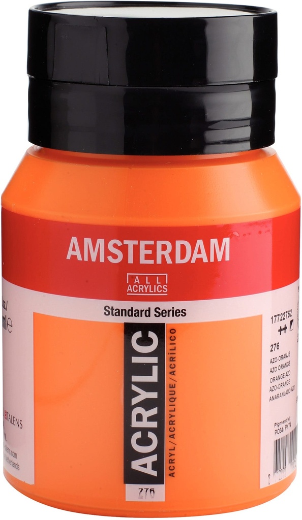 Amsterdam Standard Series Acrylic Jar 500 ml Azo Orange 276