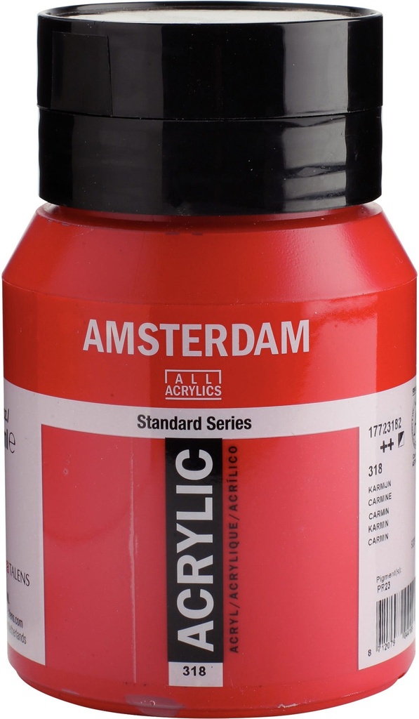 Amsterdam Standard Series Acrylic Jar 500 ml Carmine 318