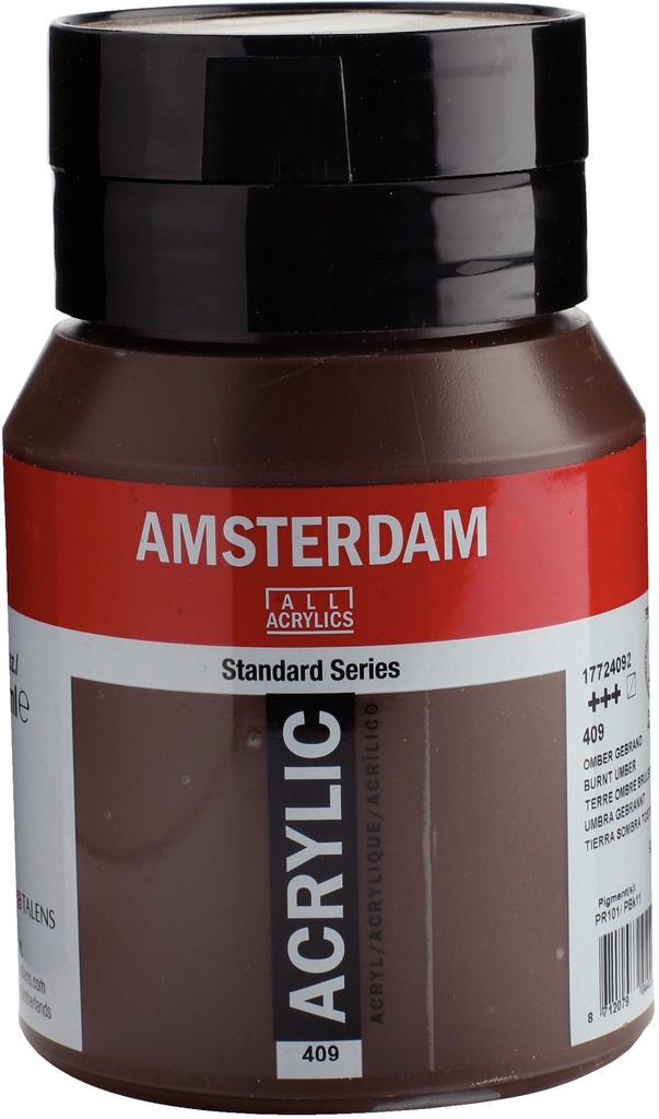 Amsterdam Standard Series Acrylic Jar 500 ml Burnt Umber 409