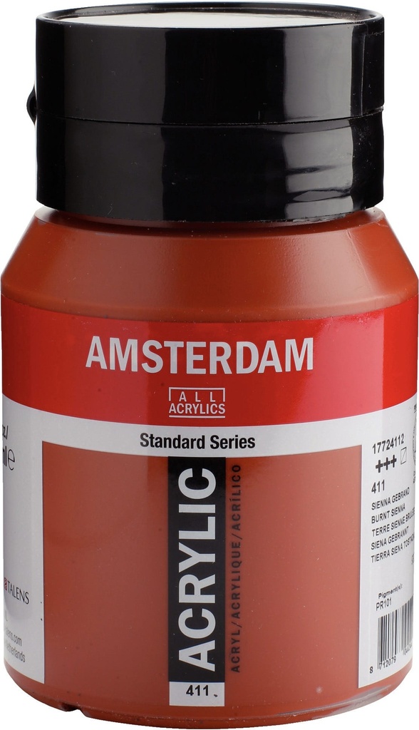 Amsterdam Standard Series Acrylic Jar 500 ml Burnt Sienna 411