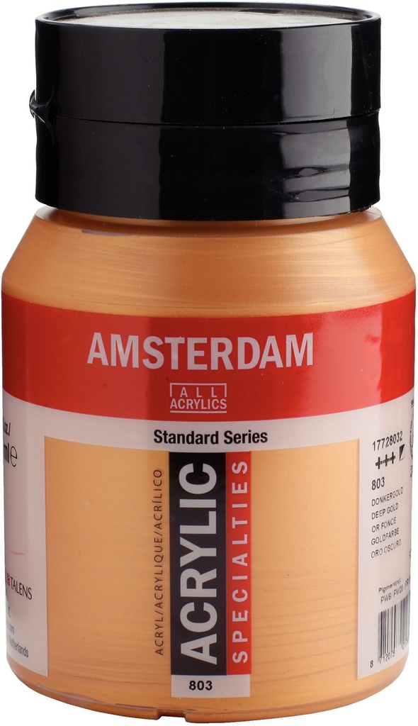 Amsterdam Standard Series Acrylic Jar 500 ml Deep Gold 803