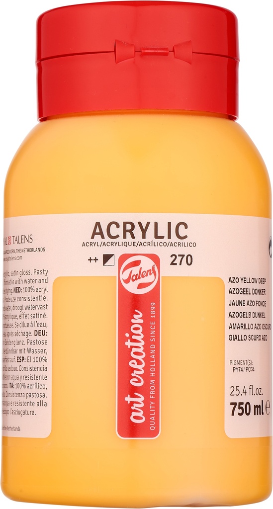 Talens Art Creation Acrylic color Jar 750 ml Azo Yellow Deep 270