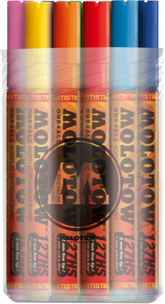 Acrylic Marker One4All 127HS 2mm Box Main-Kit 1 Rectangle Ast Molotow