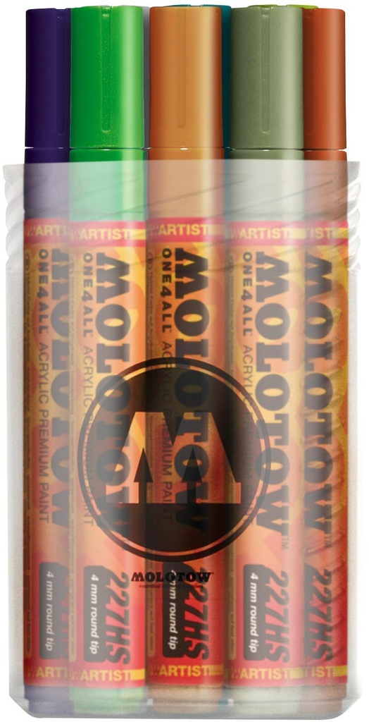 Acrylic Marker One4All 227HS 4mm Box Main-Kit 2 Rectangle Ast Molotow