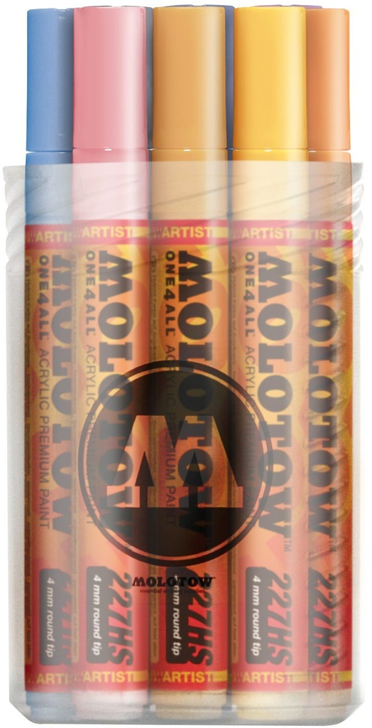 Acrylic Marker One4All 227HS 4mm Box Pastel-Kit Rectangle Ast Molotow