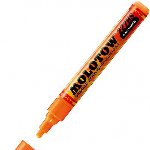 Acrylic Marker One4All 227HS 4mm #218 Neon Orange Fluorescent Molotow