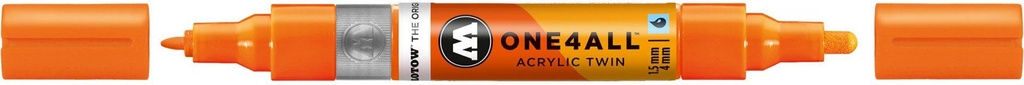 Acrylic Marker One4All Twin 1,5/4mm #218 Neon Orange Fluoresc. Molotow