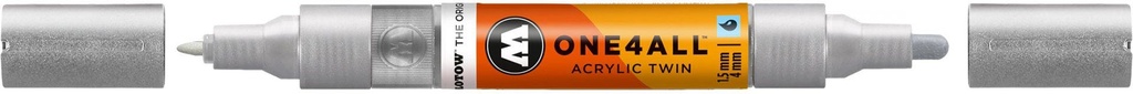 Acrylic Marker One4All Twin 1,5/4mm #227 Metallic Silver Molotow