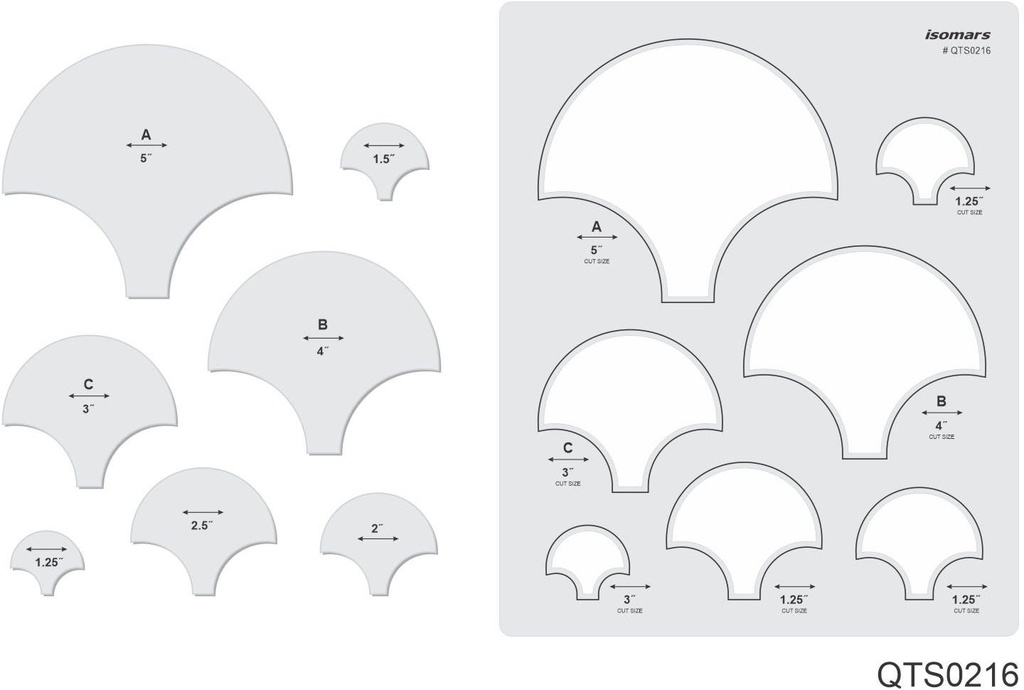 Quilting Template Square Shapes 1 - 9" x 11"