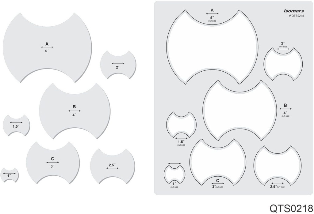 Quilting Template Polygons Shapes - 9" x 11"