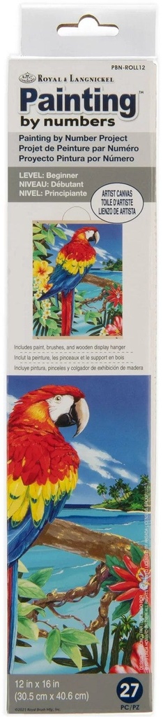 Red Scarlet Macaw Canvas PBN