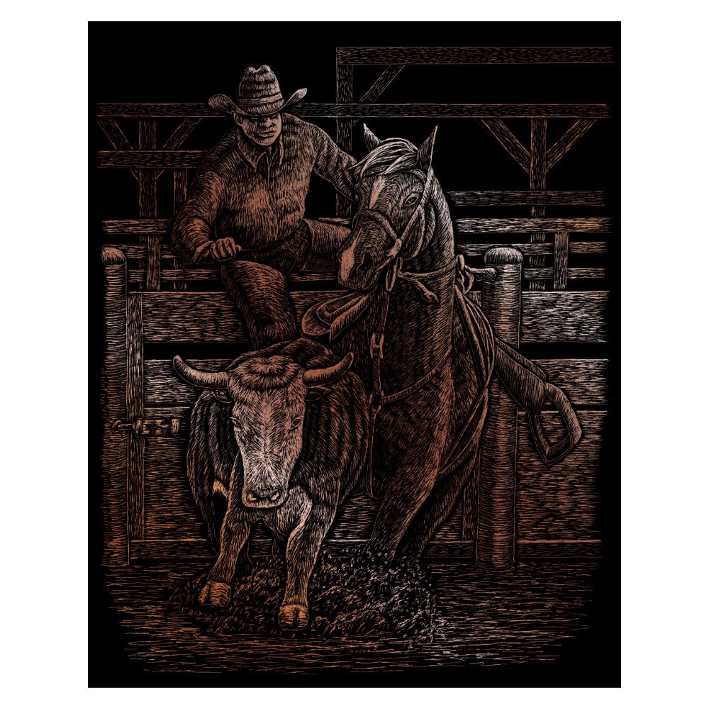 Rodeo Copper Engraving Art