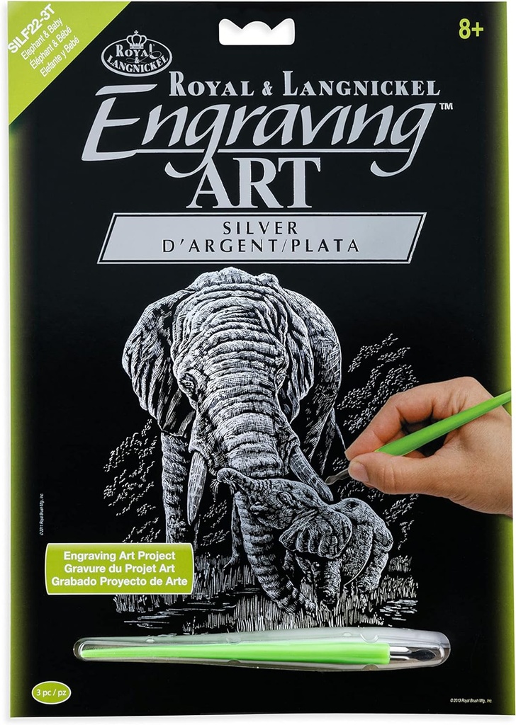 Silver Foil/Elephant & Baby